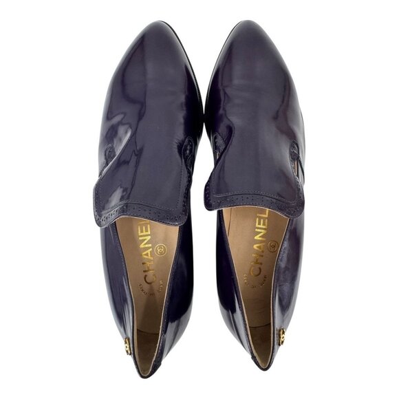 Chanel Loafers Purple – Glazed Calfskin Pre-Fall 2015 Karl Lagerfeld EU 38 - Picture 5 of 7